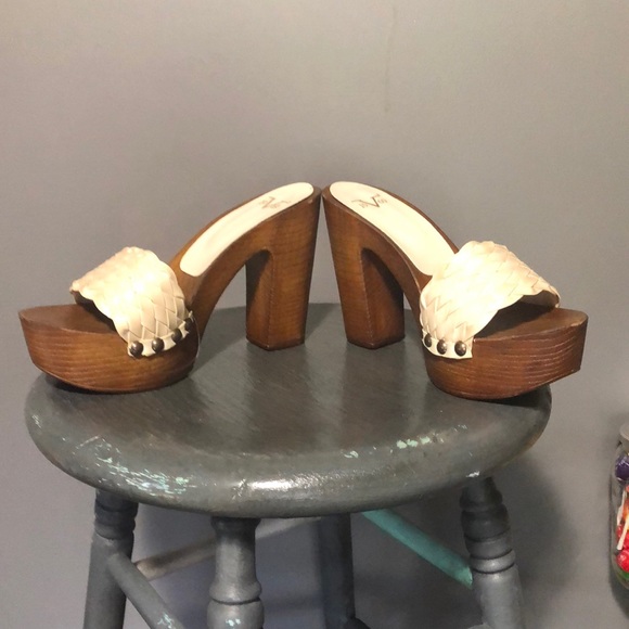 Shoes - NWOT Versace 1969 wood heel sandals